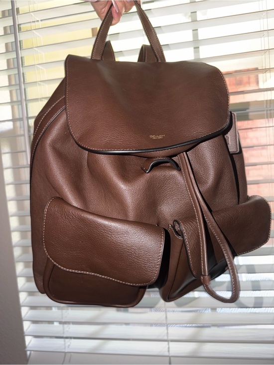 Coach Handbags - Coach Chocolate Brown Leather Backpack With Flap
